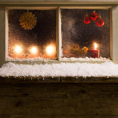 christmas decoration on a window 34