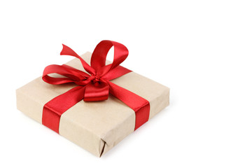 Obraz premium Christmas gift box on white background