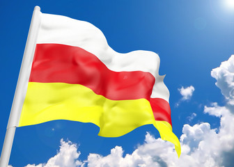 3D realistic waving flag of South Ossetia