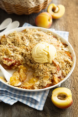 Peach and apricot crumble
