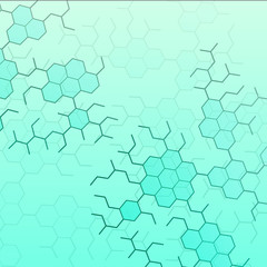 Ten cells of different sizes interconnected. Concept communications