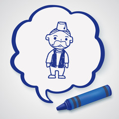 indian old man doodle