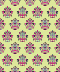 Seamless vector background with decorative flowers