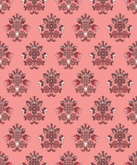Seamless vector background with decorative flowers
