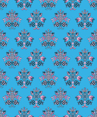 Seamless vector background with decorative flowers