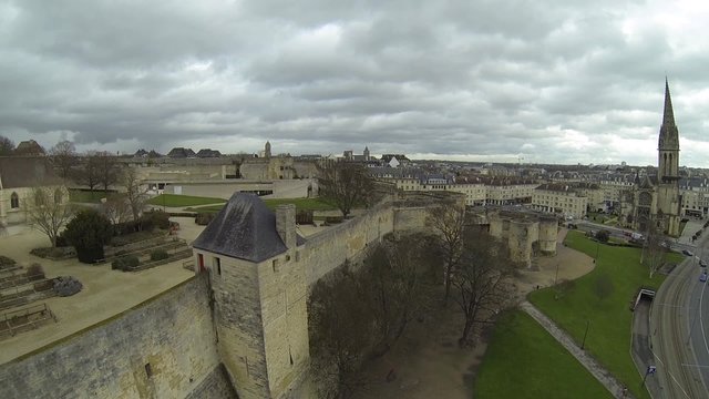 Château Guillaume de Normandie,Caen, vue aérienne