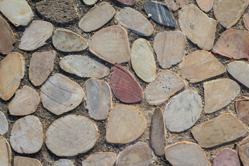 Oval shaped pavement stones