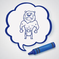 lion monster doodle