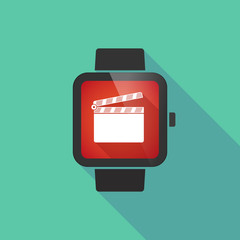 Smart watch vector icon with a clapperboard