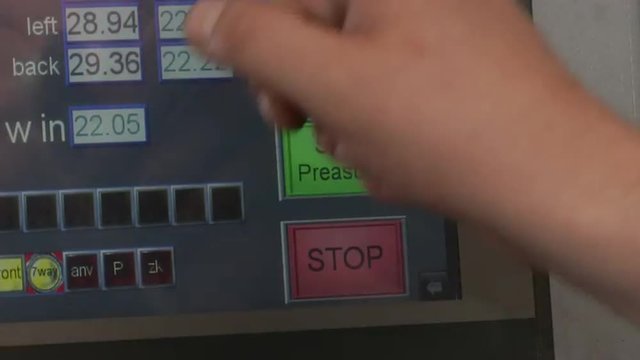 Monitor of cubic-presser at synthetic diamond factory.Synthetic diamond also known as cultured diamond or cultivated diamond
