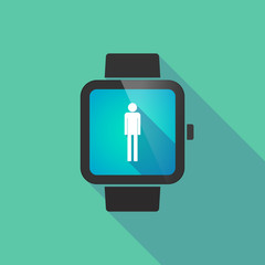 Smart watch vector icon with a male pictogram