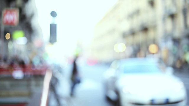 representation of urban life into the traffic with blurred and out of focus backround