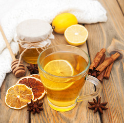 Cup of tea with honey