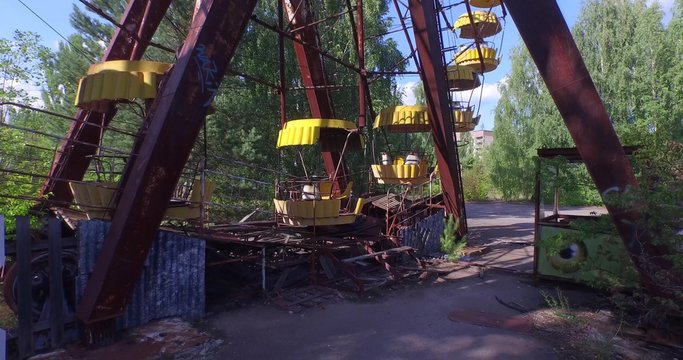 A Ferris wheel in Pripyat, near Chernobyl. Pripyat’s iconic Ferris wheel in Amusement Park