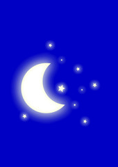 Grafica luna. Stelle.