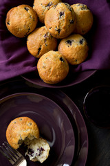Homemade muffins with blueberries
