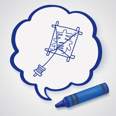 Japanese spring word kite doodle