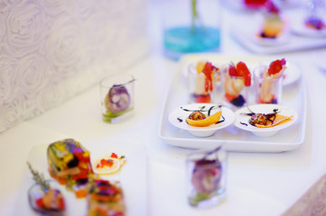 Stylish snacks on an event party