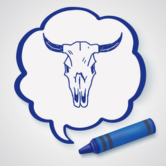 cow skull doodle