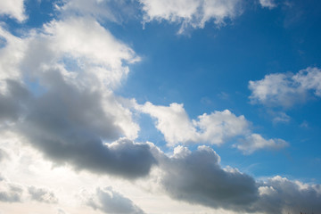 Clouds in a blue sky in autumn
