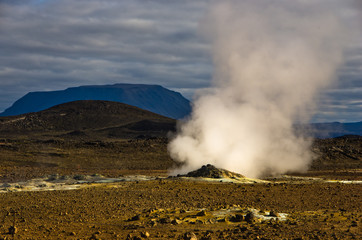 Geothermal activity at Namafjall area east of lake Myvatn