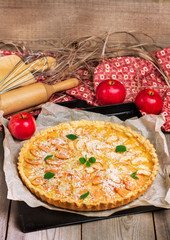 Apple pie in a rustic style
