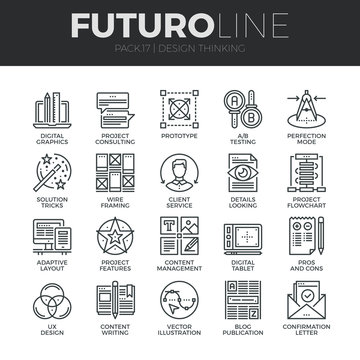 Design Thinking Futuro Line Icons Set
