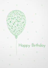 birthday card with linear balloon