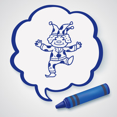 clown doodle drawing
