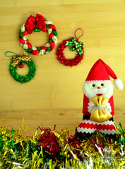 Santa claus on wood background
