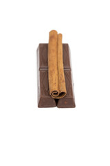 chocolate on the white background