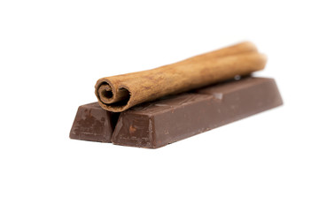 chocolate on the white background