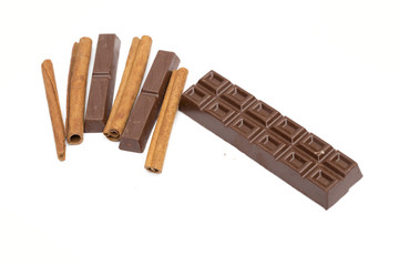 chocolate on the white background