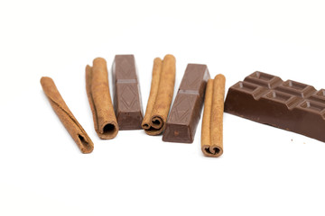 chocolate on the white background
