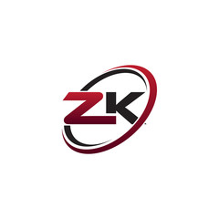 Modern Initial Logo Circle ZK