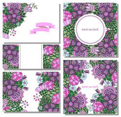 Set of floral backgrounds with space for your text