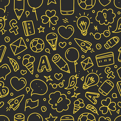 Different web interface silhouettes. Vector doodle clip-art