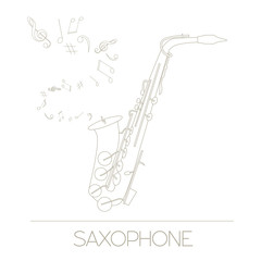 Plakat Musical instruments graphic template. Saxophone