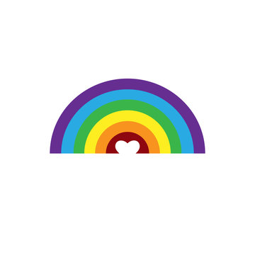 Rainbow colored flat vector icon