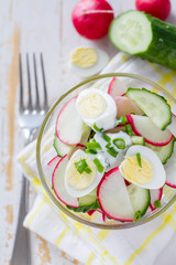 Radish salad and ingredients