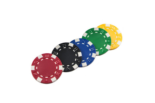 Stacks of Poker Chips and Casino chips isolated
