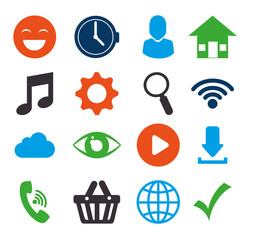Social media design with multimedia icons