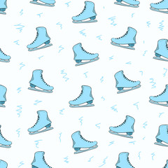 Seamless blue skates