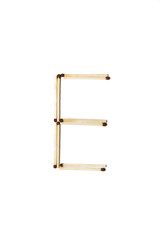 letter E made of safety match