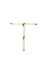 letter T made of safety match