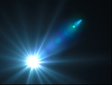 Luce raggio di sole luminoso nello spazio
