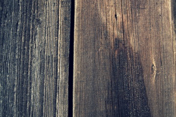 Fototapeta premium Filtered horizontal vintage photo of old wooden boards background