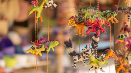 Handmade chameleons and lemur puppy toys © jordieasy