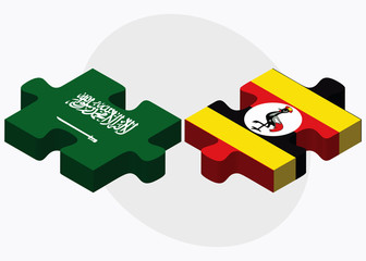Saudi Arabia and Uganda Flags