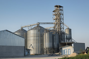 Fototapeta na wymiar Agricultural grain Silo - Building Exterior